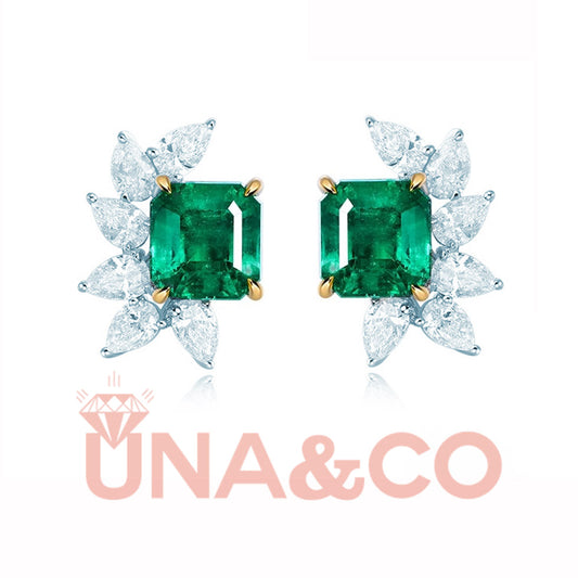 Fashion luxury emerald cut earrings