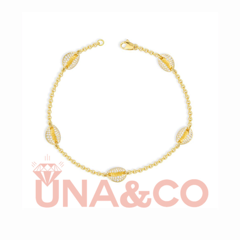 Golden Sea and Beach Vacation Shell Anklet