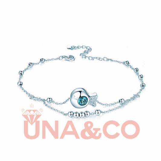 Cute Little Ugly Fish Crystal Anklets