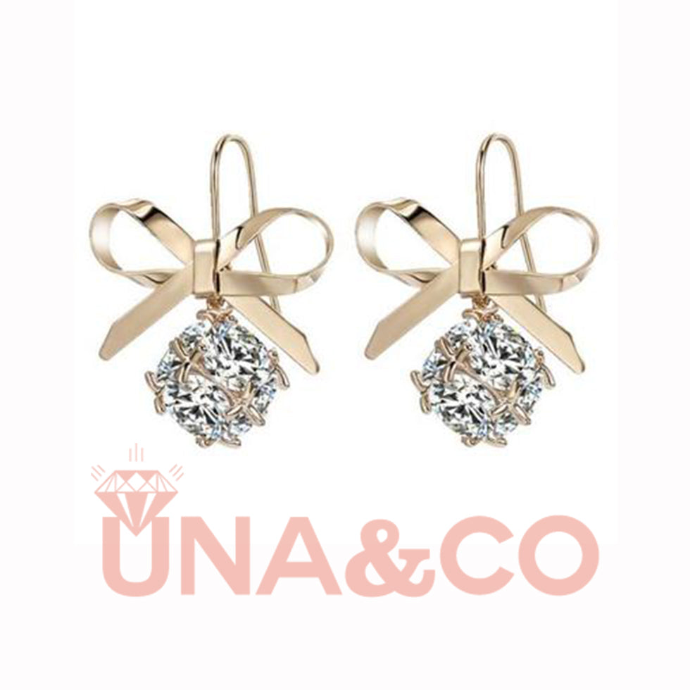 Short Simple and Delicate Bow Earrings