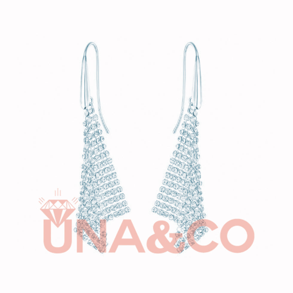 Triangular-shaped Mesh Shimmering Earrings