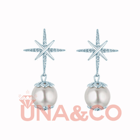 Hexagram Exquisite Special Design Pearl Earrings