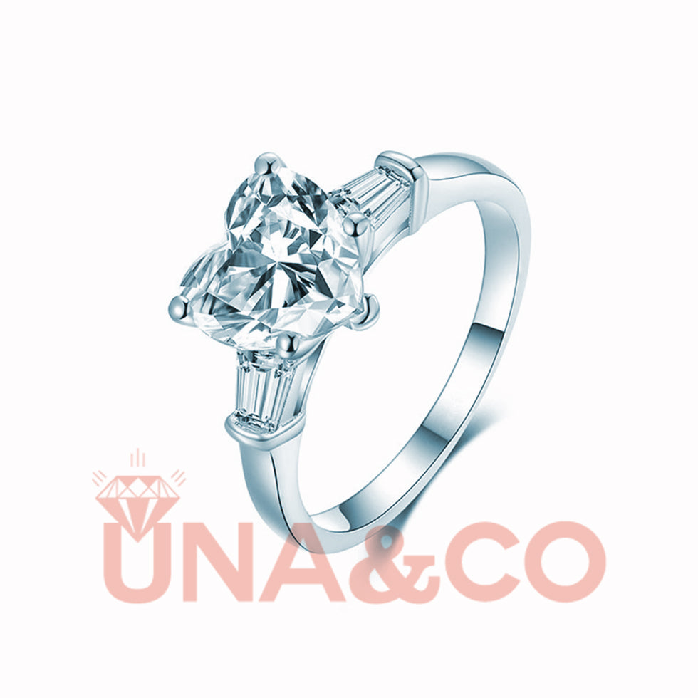 2CT Heart Shape Romantic CVD Diamond Ring