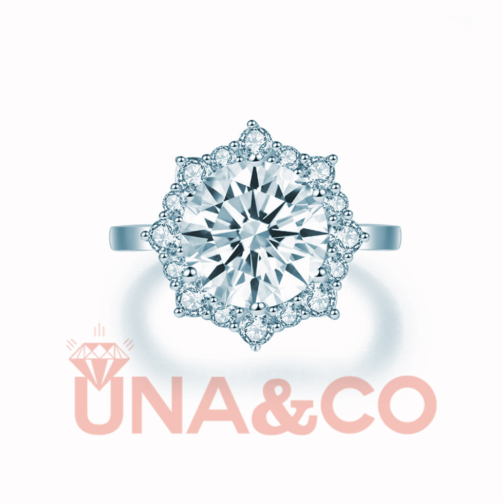 Fashionable Flower Shape CVD Diamond Ring(3CT)