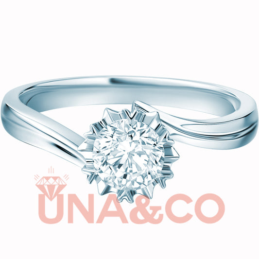 Exquisite Six-petal Snowflake CVD Diamond Ring