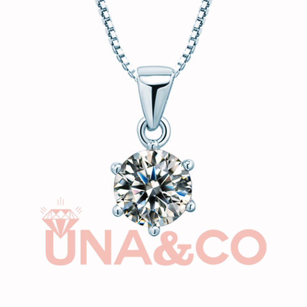 Classic Six Prong CVD Diamond Shiny Necklace
