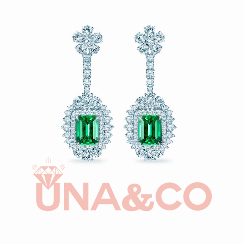 2 carat emerald cut earrings