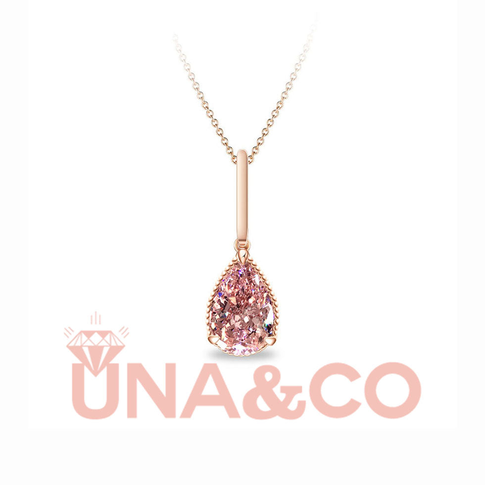 Pear Cut Pink Necklace