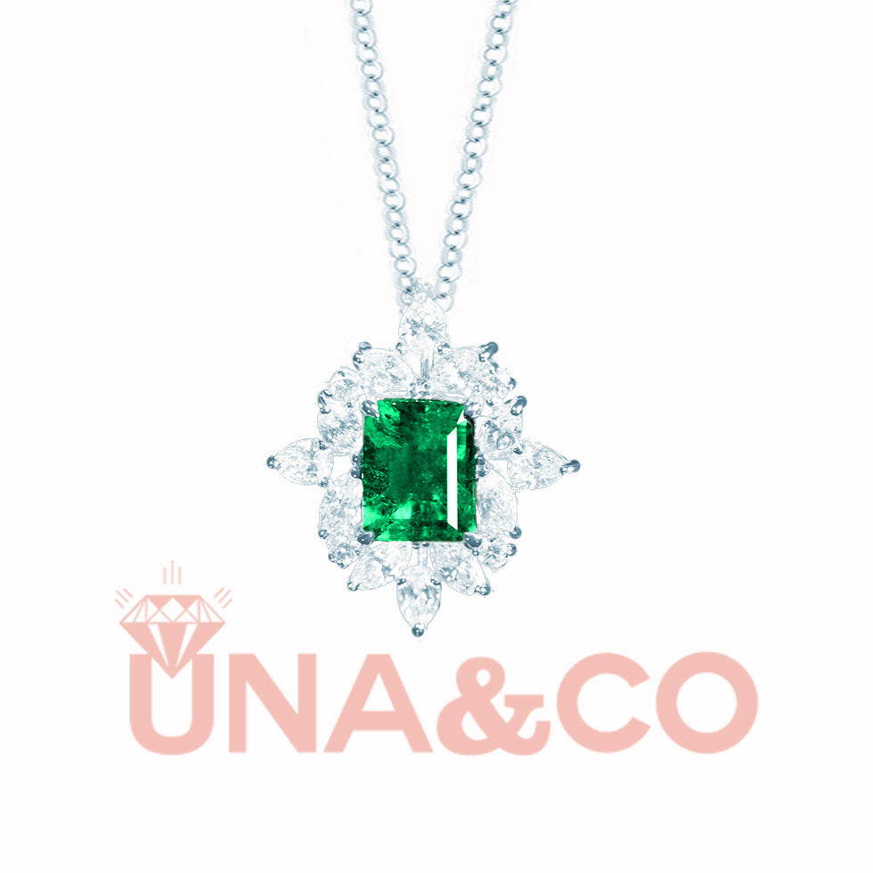 2.5 Carat Fashion Luxury Emerald Cut Necklace
