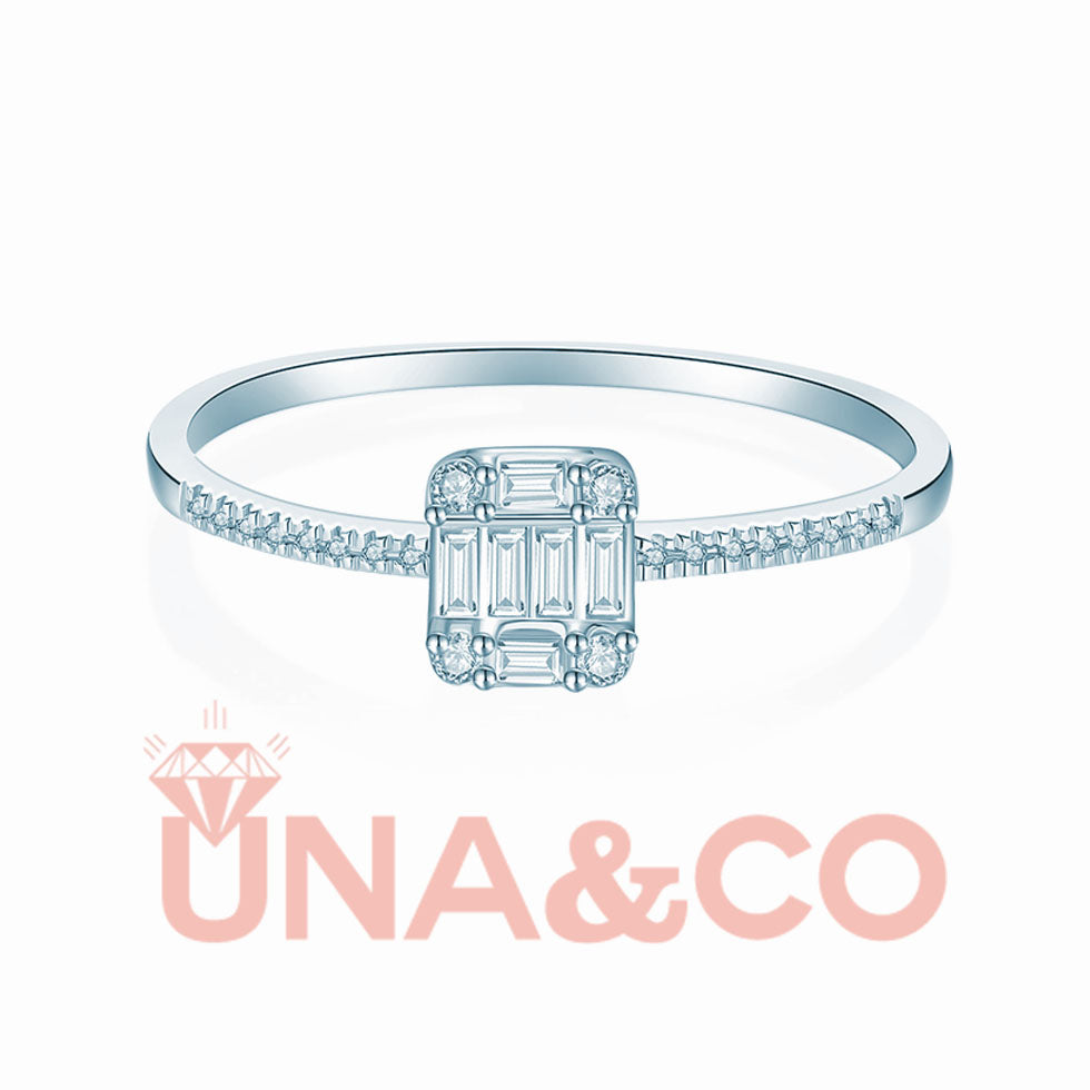 Emerald cut small rock candy ring