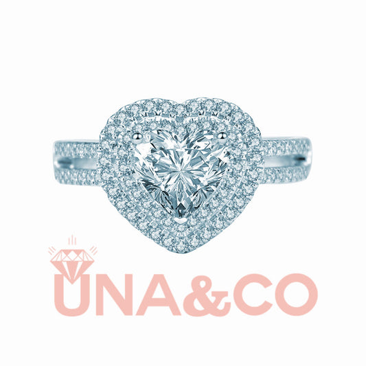 Cluster-Set Luxury Heart Shaped Wedding Ring