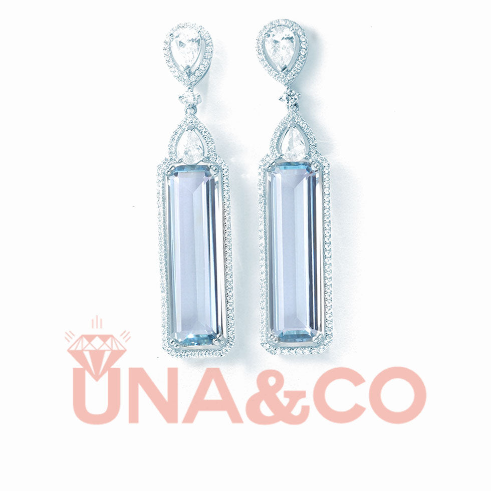 12CT Elegant Aquamarine Earrings