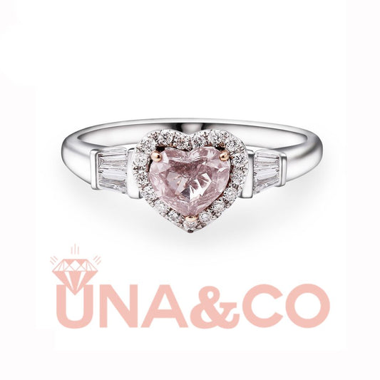 Heart Shape Fancy Brownish Pink Gem Ring